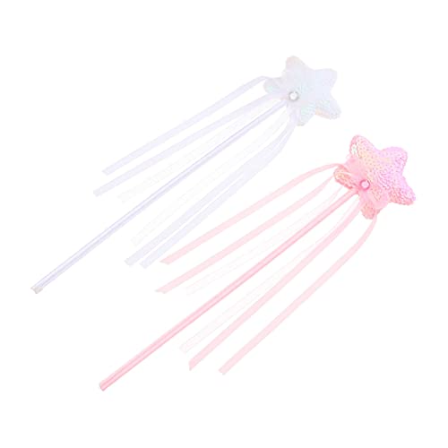 TOYANDONA 2 Stück Halloween Feenstäbe für Glitzernde Sternform Kostüm Requisiten für Karneval Partys und Aufführungen Weiß von TOYANDONA