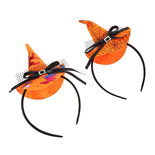 TOYANDONA 2 Stück Halloween Haarschmuck mit Hexenhut Kopfbändern für Kostümpartys für Cosplay und Maskeraden Spaßige Haardekoration für Freunde und Familie von TOYANDONA