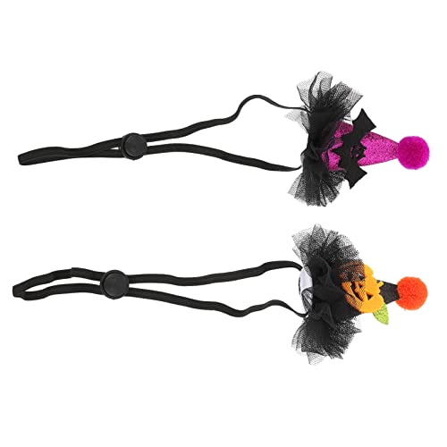 TOYANDONA 2 Stück Halloween Haustier Hüte Kürbis und Fledermaus Verstellbares und Sicheres Kopfband für Katzen Dekoration für Halloween Partys von TOYANDONA