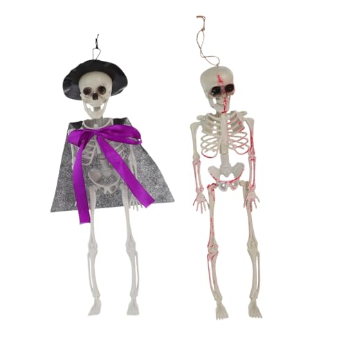 TOYANDONA 2stücke Ganzkörper-Skelett Aus Kunststoff Für Halloween Realistisches Aussehen Bewegliche Gelenke Dekoration Geeignet Für Bars Und Escape Rooms von TOYANDONA