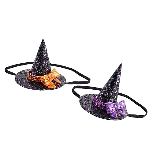 TOYANDONA 2 Stück Halloween Stirnband Zaubererhut Hexenhut Stirnband Kinderhaar Mädchen Hexenhut Für Babys Hexenhüte Halloween Winziger Halloween Hut Halloween Dekoration von TOYANDONA