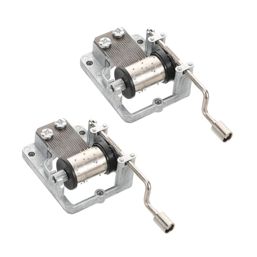 TOYANDONA 2 Stück Handkurbel Musikbox Mechanismus Silberbeschichtet DIY Spieluhr Kinderfreundlich Einfach zu Bedienen für Bastelprojekte und Geschenke von TOYANDONA