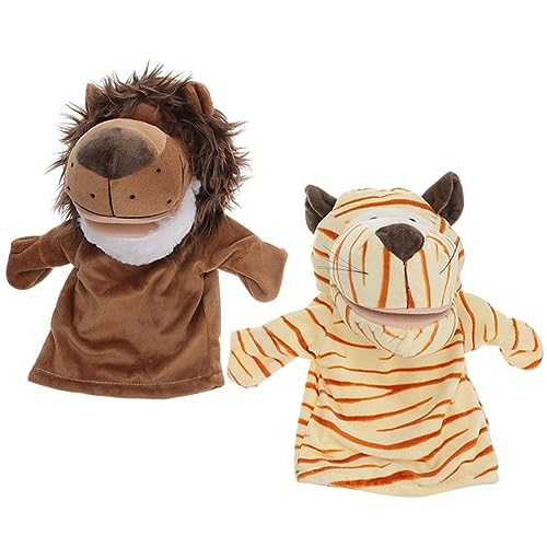 TOYANDONA 2 Stück Handpuppen Puppen Kleinkinder Fingerpuppe Tier Fingerpuppe Babys Die Marionetten Zum Geschichtenerzählen Tiere Cartoon Tiere Puppenstoff von TOYANDONA
