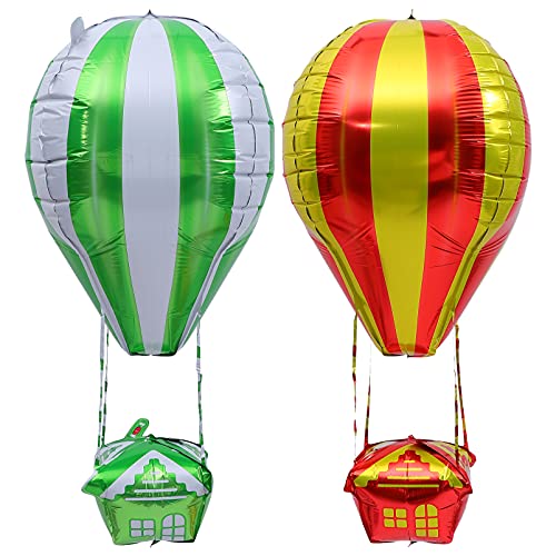 Heißluftballon-Form aus Aluminiumfolie für Geburtstagsparty-Dekorationen, 27,5 x 70 cm, Grün, 2 Stück Heißluftballon-Form aus Aluminiumfolie für Geburtstagsparty-Dekorationen, 27,5 x 70 cm, Grün, 2 Stück von TOYANDONA