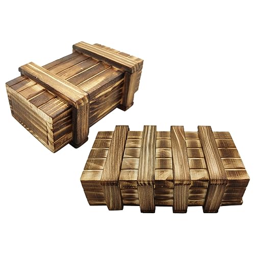 TOYANDONA 2 Stück Holz Teiliges mit Geheimen Fächern Pädagogisches Intelligenzspielzeug für Fördert Logisches Hand Auge Koordination als Geschenkbox für Jugendliche von TOYANDONA