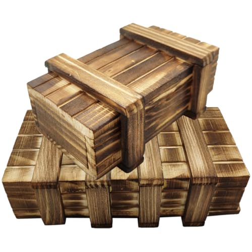 TOYANDONA 2 Stück Holz Teiliges mit Geheimfach Anspruchsvolles Denkspiel für Erwachsene Fördert Problemlösung und Eltern Junge Mädchen Interaktion für Geld und Geschenke von TOYANDONA