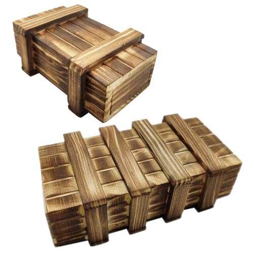 TOYANDONA 2 Stück Holz für Teiliges mit Geheimem Fach Sichere Holzspielzeugbox Kognitiven Fähigkeiten und Eltern Junge Mädchen Interaktion Abgerundete Ecken Langlebig Geschenkidee von TOYANDONA
