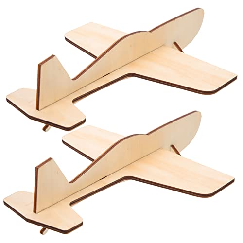 TOYANDONA 2 Stück Holzflugzeug Bausatz Teilig Puzzle DIY aus Vorgefertigten Holzplatten ohne Kleber Fördert Kreativität und Feinmotorik Pädagogisch für Jungen und Mädchen von TOYANDONA