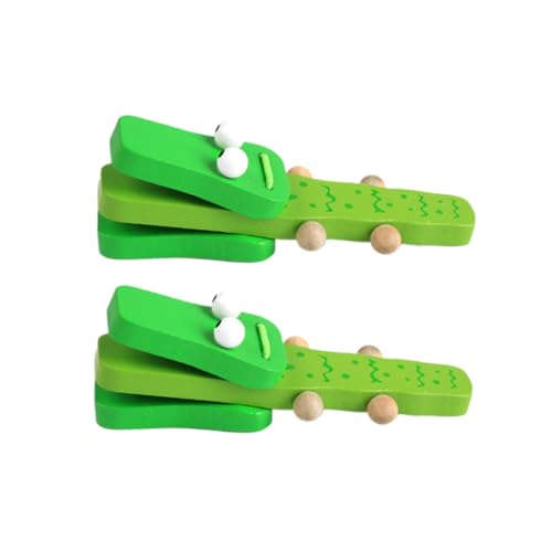 TOYANDONA 2 Stück Holzspielzeug Castanets mit Langem Griff Langlebige Percussion Instrumente für Kleinkinder Fördert Rhythmusgefühl und Musikalische Entwicklung Leicht und Tragbar von TOYANDONA