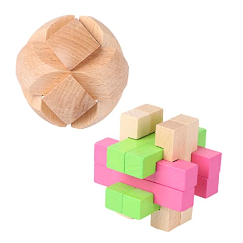 TOYANDONA 2 Stück Holzspielzeug Für Kinderbedarf Zusammenbauspielzeug Kinderspielzeug Partyspielspielzeug Dreidimensionales Luban Schloss Lernspielzeug Entsperrspielzeug von TOYANDONA