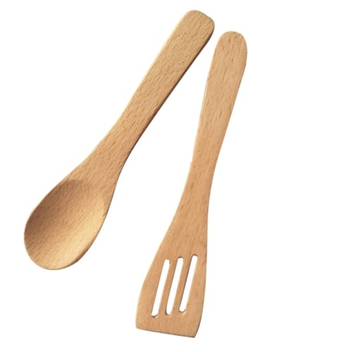TOYANDONA 2 Stück Holzspielzeug Küchenutensilien Set Teilig Mini Schaufel und Löffel aus Naturbelassenem Buchenholz Pädagogisches Kochspielzeug für Kleinkinder und Fördert Kreativität und von TOYANDONA