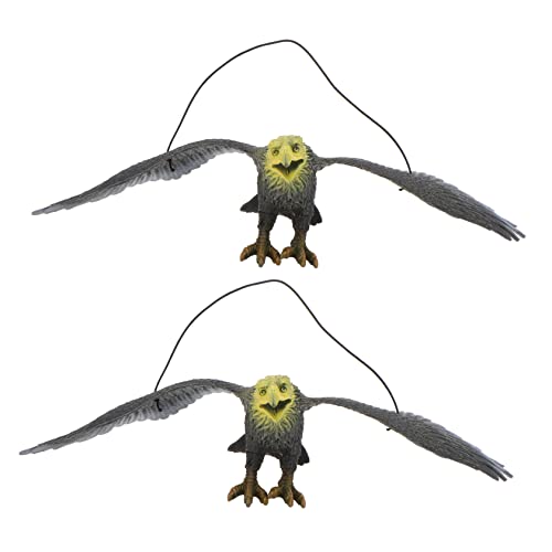 TOYANDONA 2 Stück Simulierte Adler Spielzeug Vogelvertreiber für Garten Dekoration Tiermodell Kunststoff Schwarz Multifunktional Lernspielzeug für Kinder von TOYANDONA