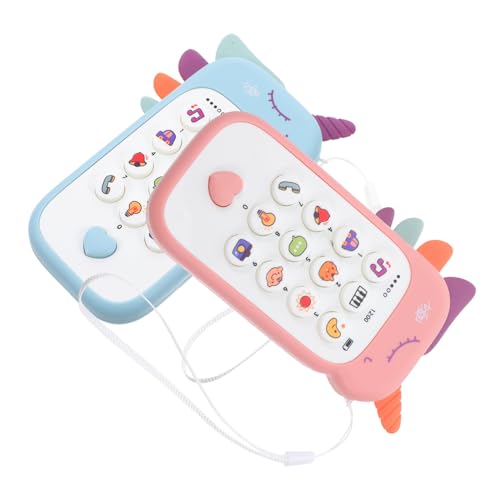 TOYANDONA 2 Stück Interaktives Smartphone mit Musik Bildungsinhalten Spielzeughandy für Kleinkinder Fördert Lernen Spiel für Eltern Junge Mädchen Interaktion von TOYANDONA