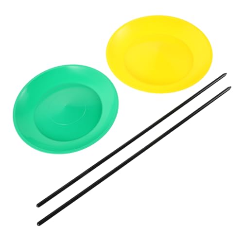 TOYANDONA 2 Stück Jonglieren von Requisiten Jonglierplatten Kleiner Jonglierstock Jonglierbälle Einsteigerset Geschicklichkeits-Jonglierspiele Jonglieren von Stöcken für Plastik von TOYANDONA