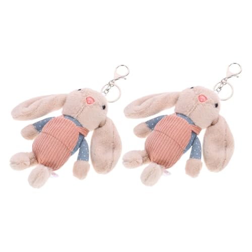 TOYANDONA 2 Stück Kaninchen-Plüschtier-Schlüsselanhänger plüsch schlüsselanhänger Schlüsselbund Puppe Schlüsselanhänger Hasen deko Kuscheltier Schlüsselanhänger hängender Schlüsselanhänger von TOYANDONA