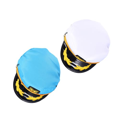TOYANDONA 2 Stück Kapitänsmütze Unisex Matrosenhut Verstellbar Yacht Kostüm Party Halloween Seemannsmütze für Damen und Herren Nautische Themenveranstaltungen von TOYANDONA
