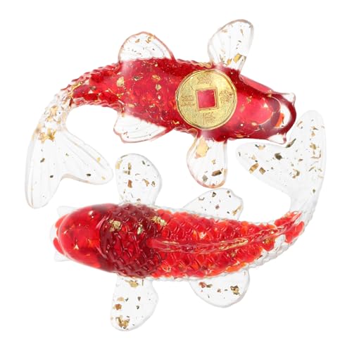 TOYANDONA 2 Stück Karpfen Kristall Ornamente Große Ornamente Outdoor Ornamente Auto Dekoration Die Tier Ornamente Zum Basteln Tiere Seelöwen Figuren Glückskristalle von TOYANDONA