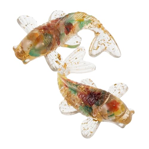 TOYANDONA 2 Stück Karpfen Kristall Ornamente Outdoor Ornamente Tier Ornamente Zum Basteln Große Ornamente Auto Dekoration Silikonformen Buntglas Fische Koi Gartendekoration von TOYANDONA