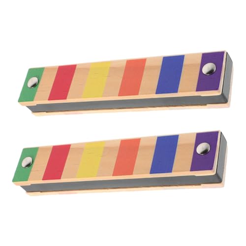 TOYANDONA 2 Stück Kinderharmonika aus Holz Mundharmonika- Musikinstrument Mundononica Anfängerinstrumente für Kinderinstrumente Kleinkind Mundharmonika Metall von TOYANDONA