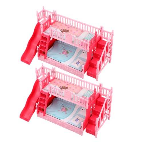 TOYANDONA 2 Stück Kinderpuppenmöbel Babypuppenzubehör winziges Bett Zubehör für Babypuppen Puppenhausbett Kindermöbelzubehör Mini House Etagenbett puppenbett Dekoration winzige Möbel Abs von TOYANDONA