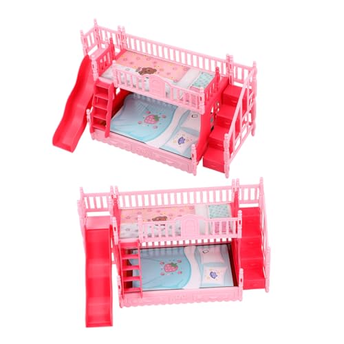 TOYANDONA 2 Stück Kinderpuppenmöbel Etagenbetten Für Puppenhäuser Miniatur-puppenhauszubehör Kleines Etagenbett Puppenbett Dekoration Winzige Möbelminiaturen Puppenhaus-Ornamente Abs von TOYANDONA