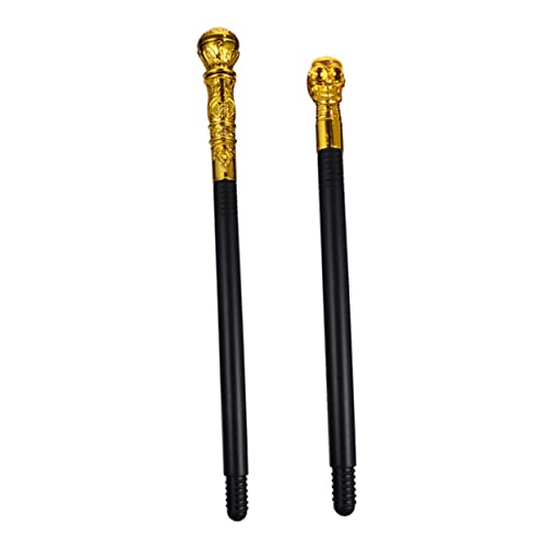 TOYANDONA 2 Stück Kostüm Zubehör Teiliges Skelett Gehstock für Halloween und Goldene Königliche Zauberstäbe für Erwachsenenfeiern Realistische Modelle für Unvergessliche Events von TOYANDONA