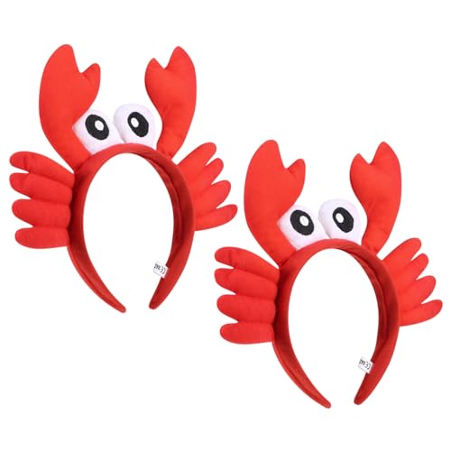 TOYANDONA 2 Stück Krabben Stirnband für Mädchen Cartoon Kopfband mit Großen Augen Leichtes Bequemes Haarband Halloween Kostümaccessoire für Party Karneval und Cosplay von TOYANDONA