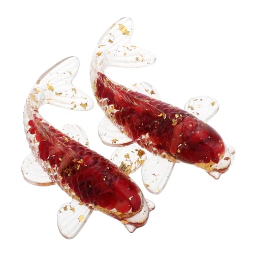 TOYANDONA 2stücke Miniatur Koi Fisch Figuren Aus Kristall Realistische Papiergewichte Tischdeko Glücksbringer Für Miniaturwelten Und Wohnaccessoires von TOYANDONA