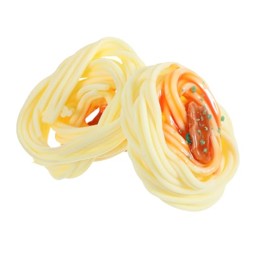 TOYANDONA 2 Stück Künstliche Spaghetti Requisiten Teilig Realistische Simulation mit Sauce Lebensmittelecht Aussehende Nudeln für Restaurantdekoration und Spielküchen Zubehör von TOYANDONA