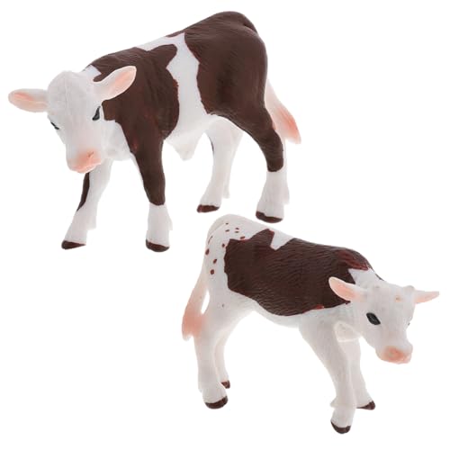 TOYANDONA 2stücke Miniatur Kühe Figuren Simulierte Statue Für Bauernhof- Ergänzung Für Märchengärten Und -landschaften Als Sammlerstücke Und von TOYANDONA