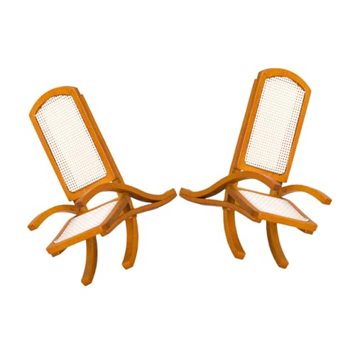 TOYANDONA 2 Stück Maßstab Miniatur Holz Stühle Vintage Puppenhaus Möbel Braun Holz Modell Stuhl für Schlafzimmer Puppenhaus Dekoration und Sammler von TOYANDONA
