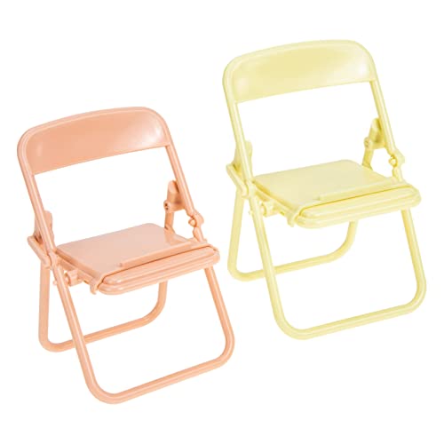 TOYANDONA 2 Stück Mini-Klappstuhl kleine Stuhlfigur Mini Möbel puppenhaus klappstuhl Miniatur-Sofastuhl Puppenhaus-Klappstühle Miniatur-Puppenhausstuhl Mini-Stuhl- Plastik Orange von TOYANDONA