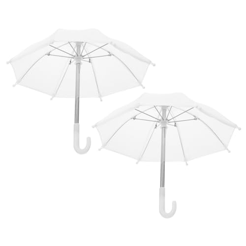 TOYANDONA 2 Stück Mini-Regenschirm Kleiner Regenschirm small Umbrella Kleine weiße Regenschirme für die Dekoration Mini -Parasol für Puppen Miniatur Regenschirmmodell Miniaturfigur von TOYANDONA
