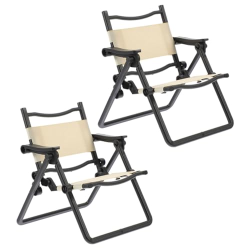 TOYANDONA 2 Stück Mini-klappstuhl Bausatz Miniaturen Strand Kinderbetten Bausätze Zubehör Mach Es Mini Puppenwagen Szene Schwimmbad Mini-Stuhl Mini-Ornament Abs Weiß von TOYANDONA