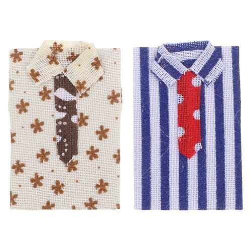 TOYANDONA 2 Stück Miniaturkleidung: Puppenhaus-Herrenbekleidung im Maßstab 1:12 – Winzige gebundene Hemden für Modellfiguren – Bastelzubehör für DIY-Puppenhausprojekte TOYANDONA 2 Stück Miniaturkleidung: Puppenhaus-Herrenbekleidung im Maßstab 1:12 – Winzige gebundene Hemden für Modellfiguren – Bastelzubehör für DIY-Puppenhausprojekte von TOYANDONA