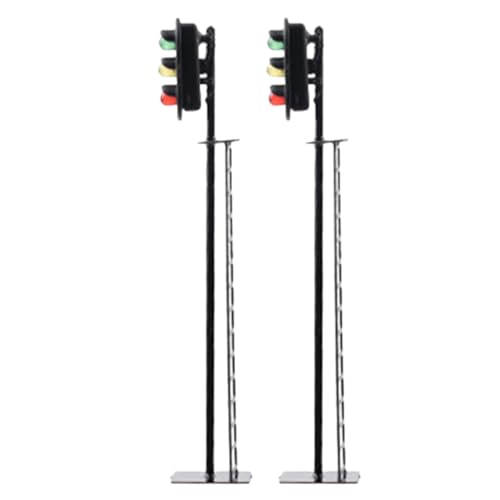 TOYANDONA 2 Stück Modellbahn Signalleuchte Ampel Basteln Mikro Landschaftslampen Kleine Ampel Sandtischmaterialien Modell Ampel Sandtischmaterialien Metall Schwarz von TOYANDONA