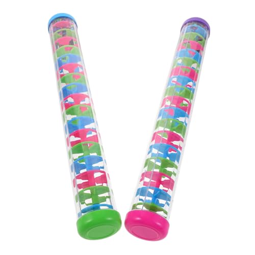 TOYANDONA 2 Stück ORFF Music -Lehrwerkzeuge Musikinstrumente Regenstock klingendes Musikinstrument Regenmacher sensorisches Regenstab- Regenschlauch Plastik von TOYANDONA