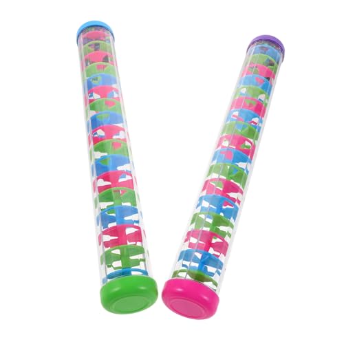 TOYANDONA 2 Stück ORFF Music -Lehrwerkzeuge Regenstab-Babyspielzeug Rainstick Toy Musikalisches sensorisches Musikinstrument für Regen-Stick-Shaker Regenmacher Plastik von TOYANDONA