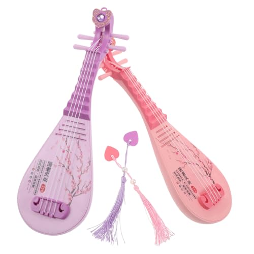 TOYANDONA 2 Stück Pipa Modell Chinesisches Saiteninstrument Spielbares Musikspielzeug Kindgerechtes Design für Frühe Musikausbildung Farbenfrohes Lerninstrument für Familienmusikspaß von TOYANDONA