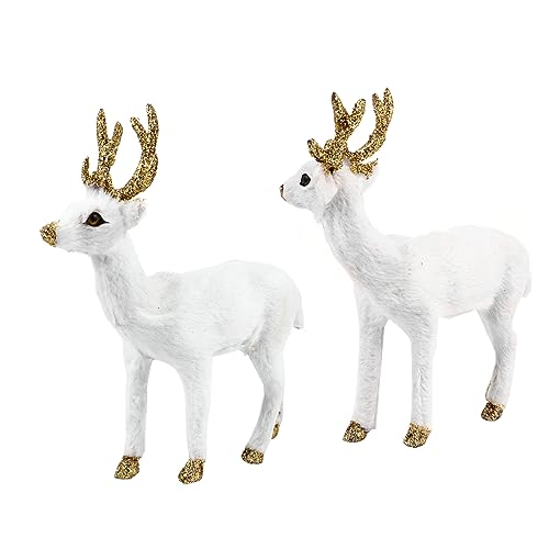 TOYANDONA 2 Stück Plüsch Hirsch Dekoration Set aus Weichgefüllte Tierfiguren für Wohnzimmer Kinderzimmer und Mehr Niedliche Deko für Weihnachten und Besondere Anlässe von TOYANDONA