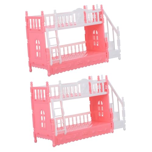 TOYANDONA 2 Stück Prinzessin Puppenbett Miniatur Puppen Etagenbett Puppenhaus Möbel Miniatur Möbel Miniatur Puppenhaus Etagenbett Puppen Mini Bett Mini Schmuck Bett Miniaturen von TOYANDONA