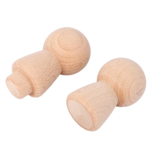 TOYANDONA 2 Stück Puppe Mit Großem Kopf Fingerpuppen Marionette Puppenmalerei DIY Zubehör Hölzern von TOYANDONA