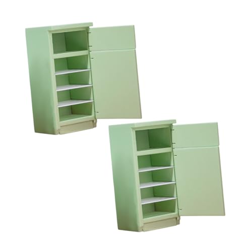 TOYANDONA 2stücke Mini-kühlschrank Für Puppenhaus Miniatur-küchen-kühlschrank-Modell Spielzeug-Requisiten Für Junge Mädchen Retro-Stil-kühlschrank Für Miniaturszenen von TOYANDONA
