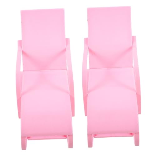 TOYANDONA 2 Stück Puppenstrandkorb Buggy Puppenwagen Puppenträger Puppenhochstuhl Sandkasten Dolly Miniatur Puppenstuhl Zur Dekoration Puppenliegestuhl Puppensessel Rosa Plastik von TOYANDONA