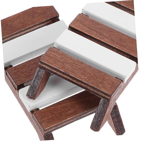 TOYANDONA 2 Stück Puppenstuhl Mini Stuhl Ornament Kompakter Strandstuhl Kleine Puppenhausmöbel Miniatur Gartenmöbel Strandstuhl Miniatur Puppenhausstuhl Mini Hausmöbel Hellbraun von TOYANDONA