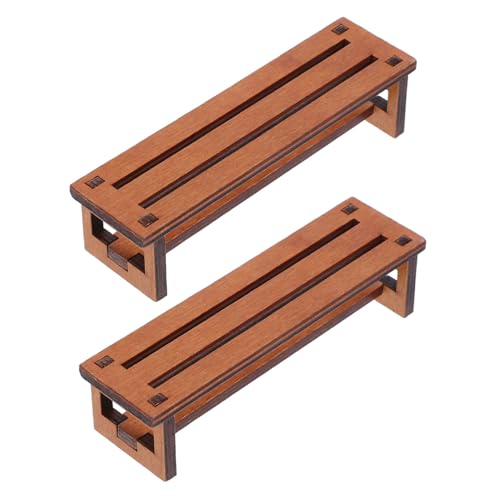 TOYANDONA 2 Stück Retro Miniaturstuhl aus Robustem Holz Teiliges Charmantes Vintage Design mit Filigranen Details als Miniaturmöbel für Puppenhäuser und Garten Deko von TOYANDONA