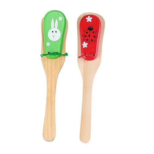 TOYANDONA 2 Stück Ringbrett Mit Langem Griff Musikalische Fingerkastagnetten Für Handkastagnetten Babyspielzeug Für Kleinkinder Musikspielzeug Lautes Klassenzimmerinstrumente von TOYANDONA