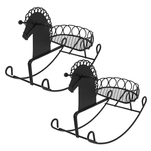 TOYANDONA 2 Stück Rocking Horse Dollhouse Zubehör für Fotografie Spiel Kleine Pferdefiguren für Kreative Dekoration und Interaktives Lernen von TOYANDONA