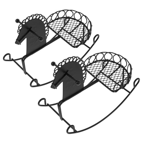 TOYANDONA 2 Stück Rocking Horse Figurine für Puppenhaus Perfektes Fotografie und Miniatur Möbelstück für Spiel und Dekoration von TOYANDONA