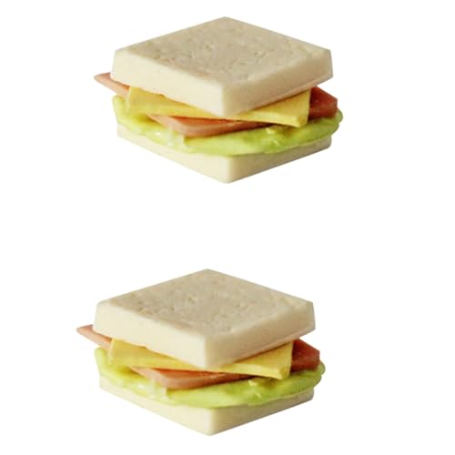 TOYANDONA 2 Stück Sandwich-Modell Miniaturen Küchenfutter Käse Miniatur Mini-Sandwiches Puppenhaus-Mini-Essen puppenhaus miniaturen Essen küche Mini-Lebensmittel Sandwich- Harz von TOYANDONA